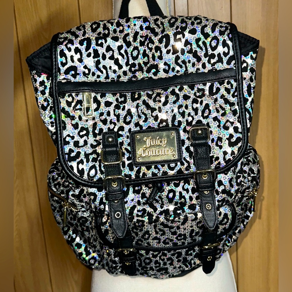 *VERY RARE* Juicy Couture leopard sequin backpack